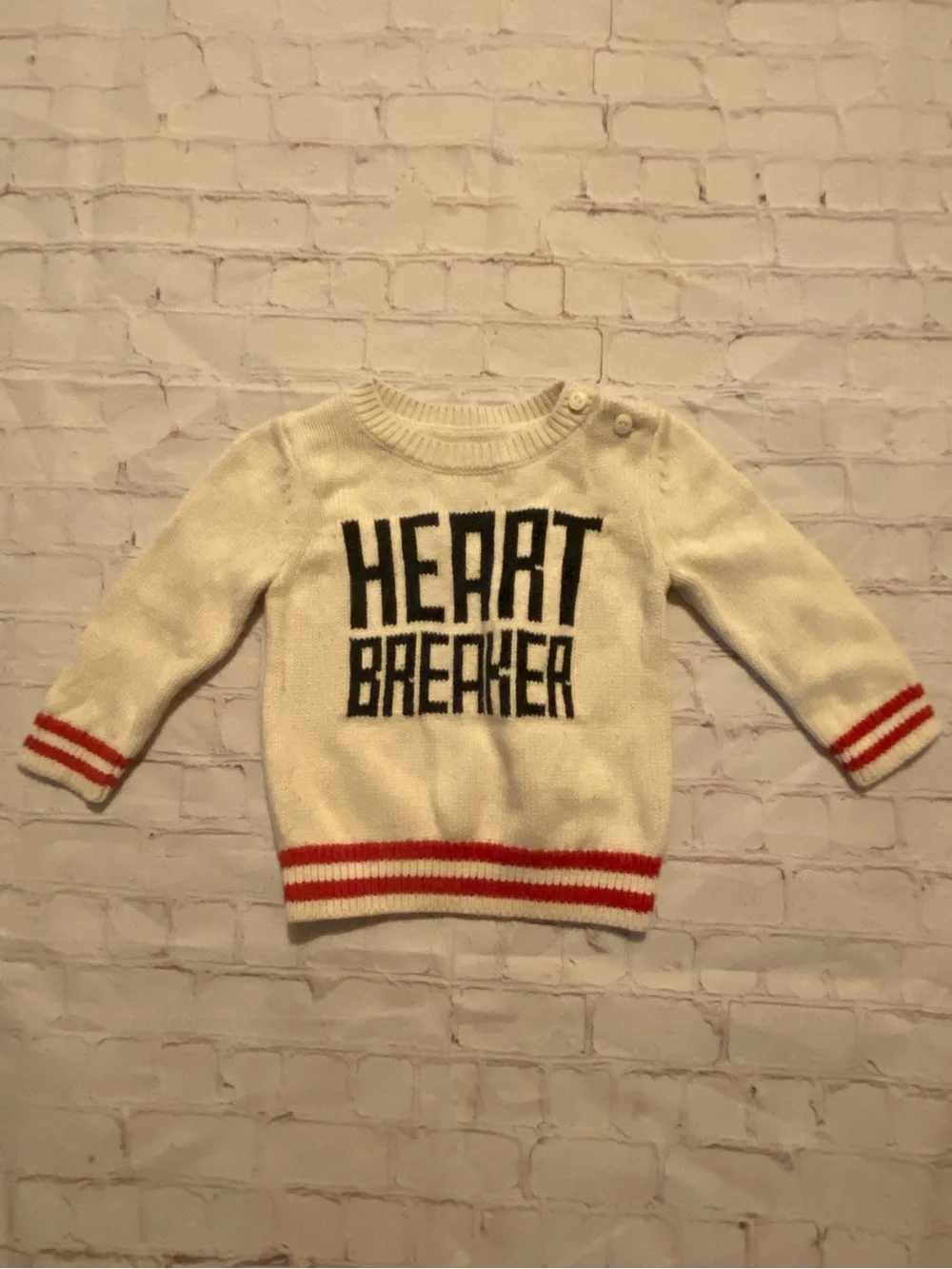 Baby GAP Baby Cream Knit “Heart Bresker” Sweater 6-12 months